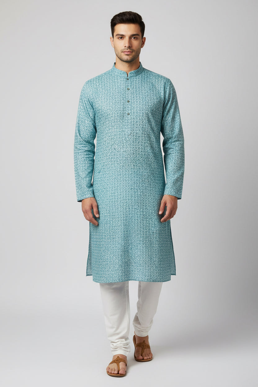 Men's Silk Jacquard Kurta