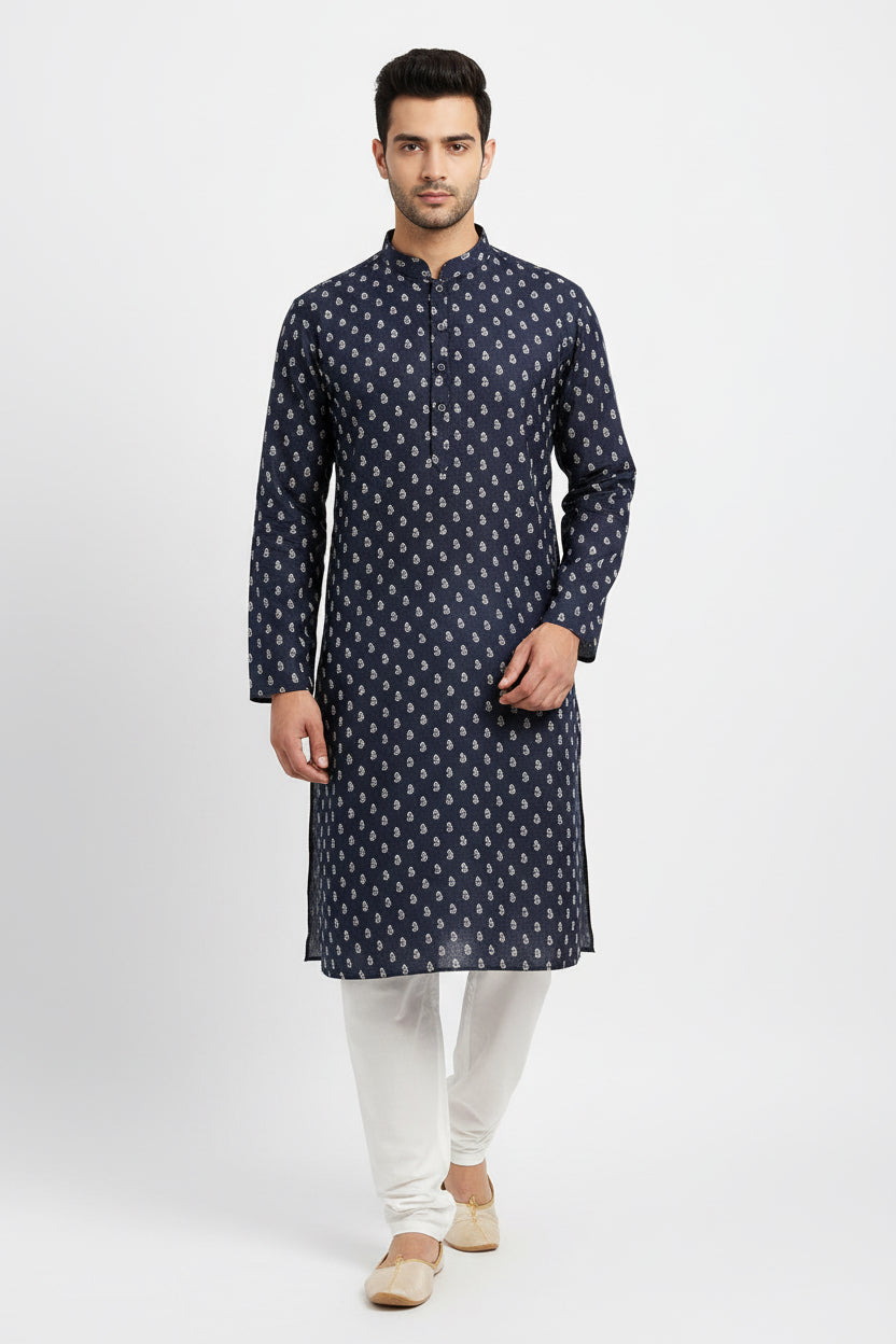 Men's Silk Jacquard Kurta