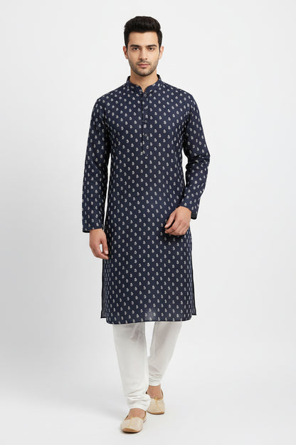Men's Silk Jacquard Kurta
