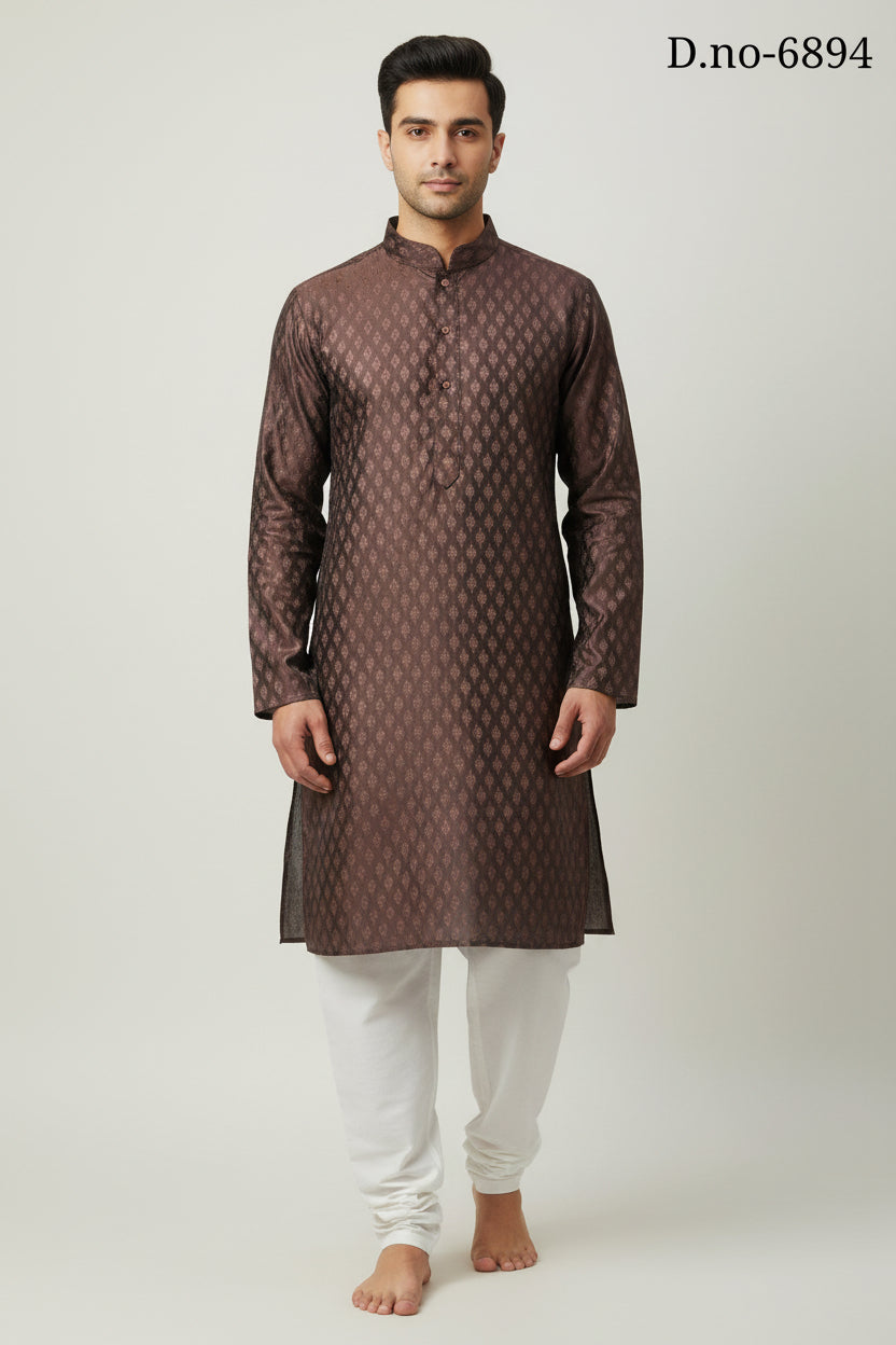 Men's Silk Jacquard Kurta