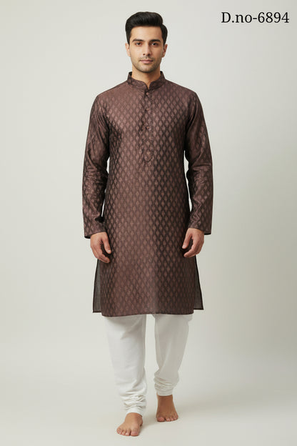 Men's Silk Jacquard Kurta