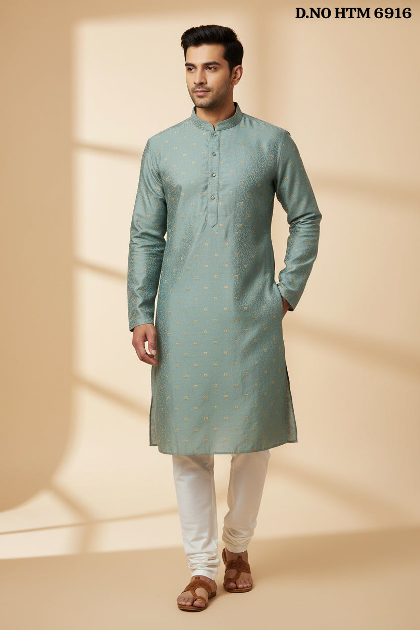 Men's Silk Jacquard Kurta