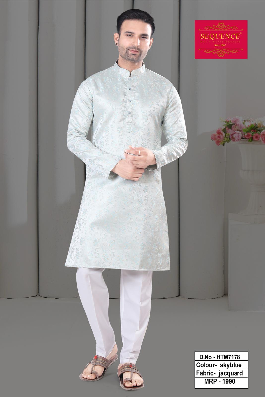Men's Silk Jacquard Kurta