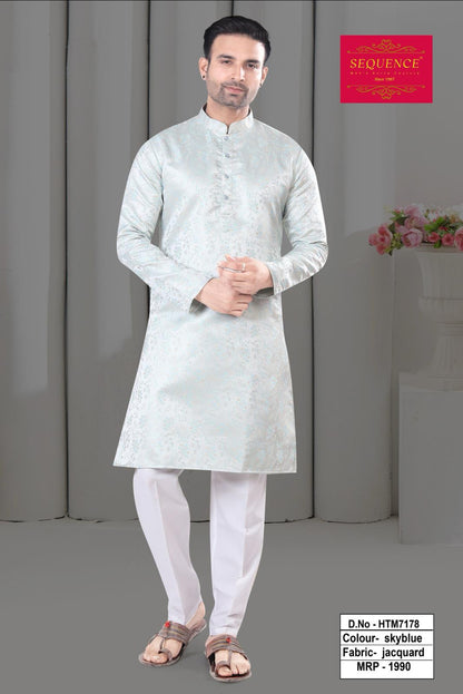 Men's Silk Jacquard Kurta