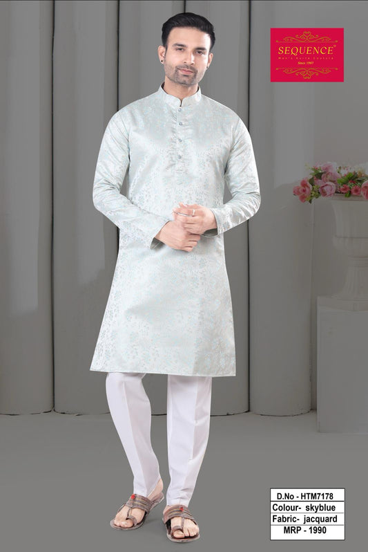 Men's Silk Jacquard Kurta