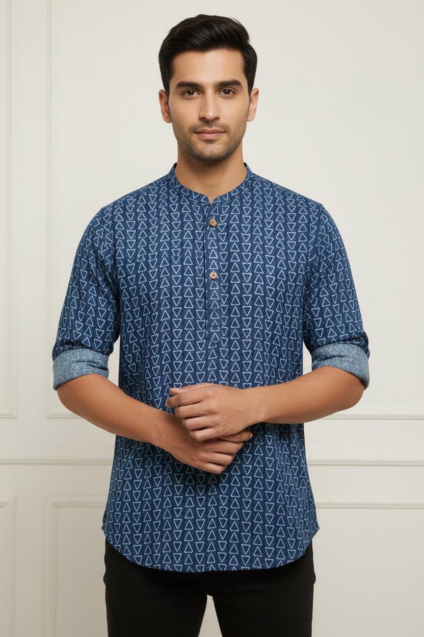 Men's Cotton Short Kurta