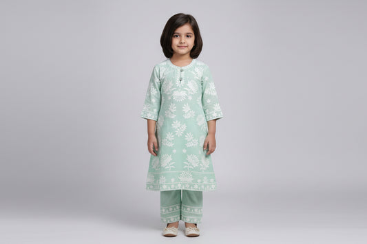 Kids Silk Kurti Set